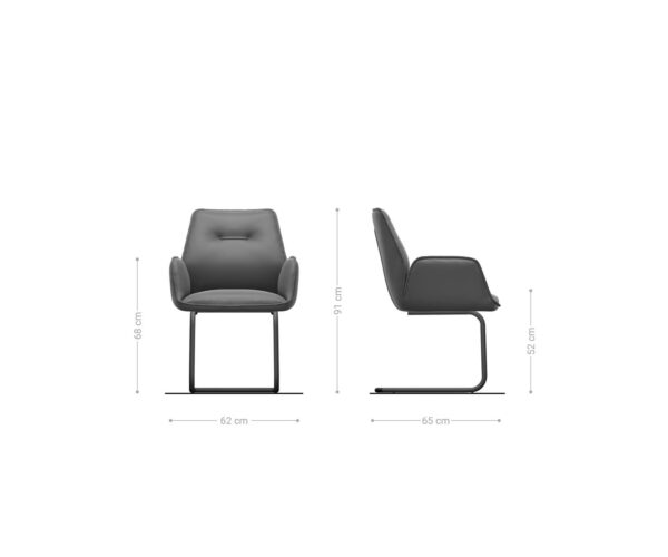 Jídelní židle Zoa-Flex bouclé bílá konzolová podnož kulatá černá - Image 6