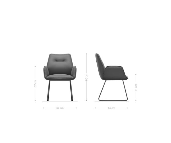 Jídelní židle Zoa-Flex bouclé bílá tenká podnož z nerezové oceli - Image 6
