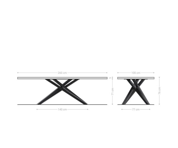 Jídelní stůl Edge 260x100 cm XL přírodní akácie live - Image 8