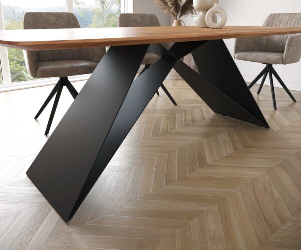 Jídelní stůl Edge 200x100 cm zaoblená přírodní akácie švýcarská hrana - Image 8