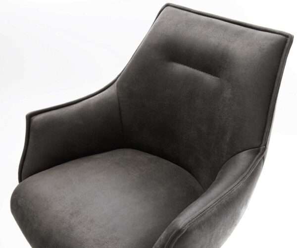 Barová židle Alja-Flex tenká podnož nerezová ocel mikrovlákno antracitová vintage taštičkové pružiny - Image 4