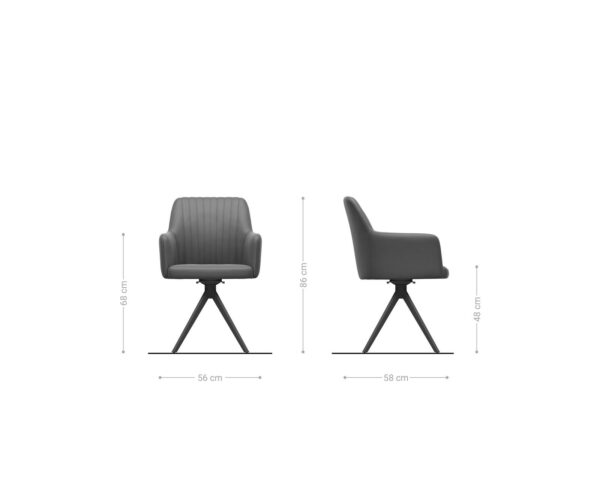 Jídelní židle Greg-Flex křížová podnož zlatá mikrovlákno taupe otočná o 180° - Image 6