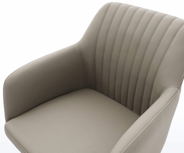 Jídelní židle Greg-Flex pravá kůže béžová podnož zúžená černá - Image 4