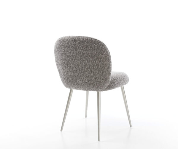 Jídelní židle Nube-Flex bouclé stříbrošedá podnož zúžená taštičkové pružiny - Image 5
