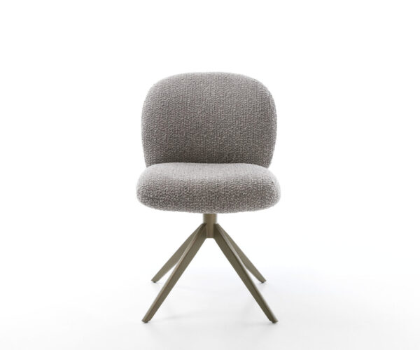 Jídelní židle Nube-Flex křížová podnož široká kov bouclé stříbrná šedá - Image 2