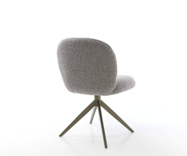 Jídelní židle Nube-Flex křížová podnož široká kov bouclé stříbrná šedá - Image 5