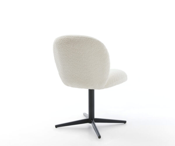 Jídelní židle Nube-Flex bouclé Bílá podnož černá otočná o 360° taštičkové pružiny - Image 5