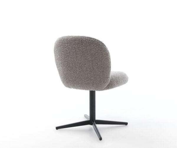 Jídelní židle Nube-Flex bouclé stříbrno-šedá podnož černá otočná o 360° taštičkové pružiny - Image 5