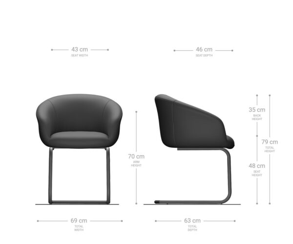 Jídelní židle Vinka-Flex konzolová podnož kulatá kovová černá smíšené materiály taupe taštičkové pružiny - Image 6