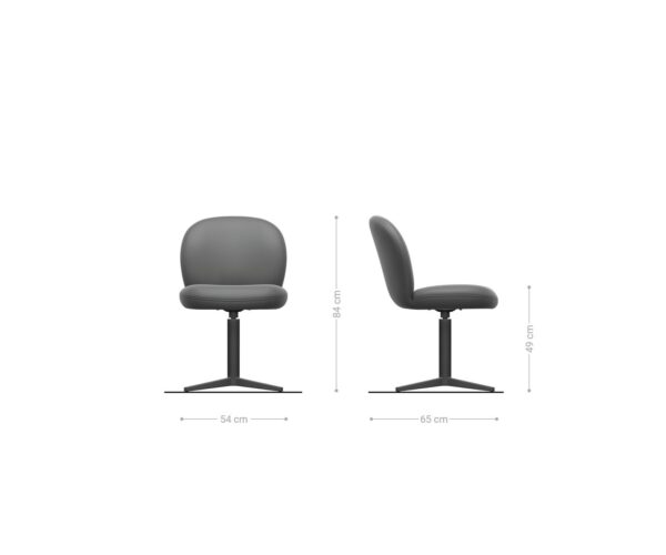 Jídelní židle Nube-Flex bouclé bílá podnož titanová otočná o 360° taštičkové pružiny - Image 6