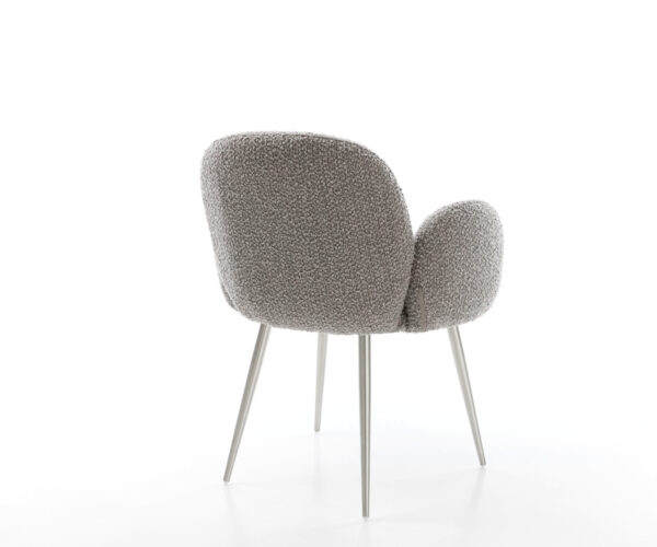 Jídelní židle Nube-Flex bouclé stříbrnošedá podnož zúžená taštičkové pružiny - Image 5