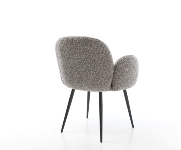 Jídelní židle Nube-Flex bouclé stříbrno-šedá podnož zúžená taštičkové pružiny - Image 5