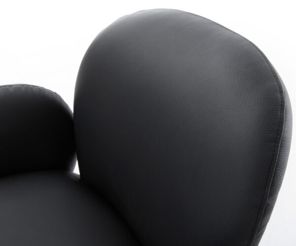 Jídelní židle Nube-Flex s područkami pravá kůže černá křížová podnož zúžená černá 180° otočná taštičkové pružiny - Image 4