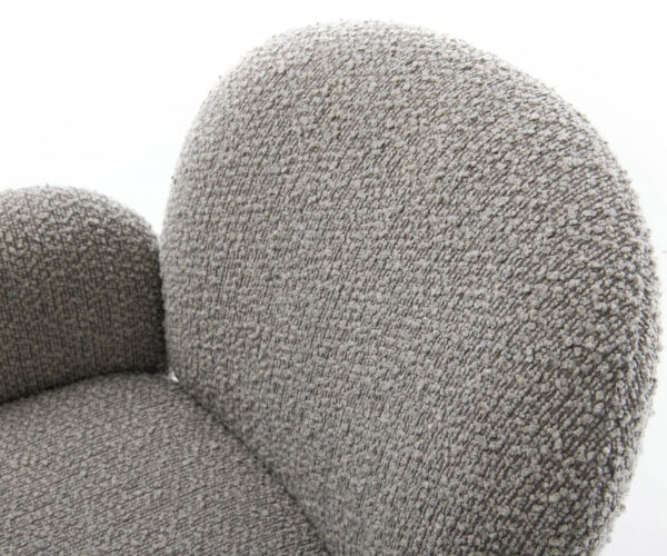 Jídelní židle Nube-Flex s područkami křížová podnož široká kov bouclé stříbrná šedá - Image 4