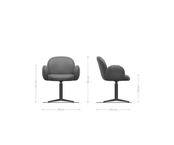 Jídelní židle Nube-Flex s područkami mikrovlákno antracit vintage podnož nerezová ocel 360° otočná taštičkové pružiny - Image 6