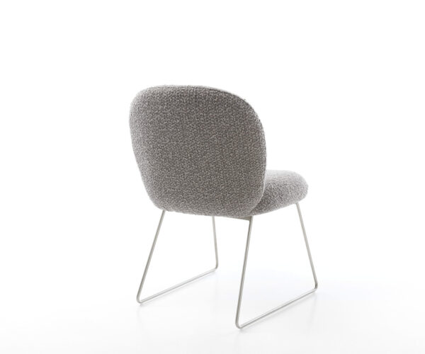Jídelní židle Nube-Flex bouclé stříbrno-šedá tenká podnož taštičkové pružiny - Image 5