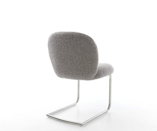 Jídelní židle Nube-Flex bouclé stříbrnošedá konzolová podnož kulatá taštičkové pružiny - Image 5