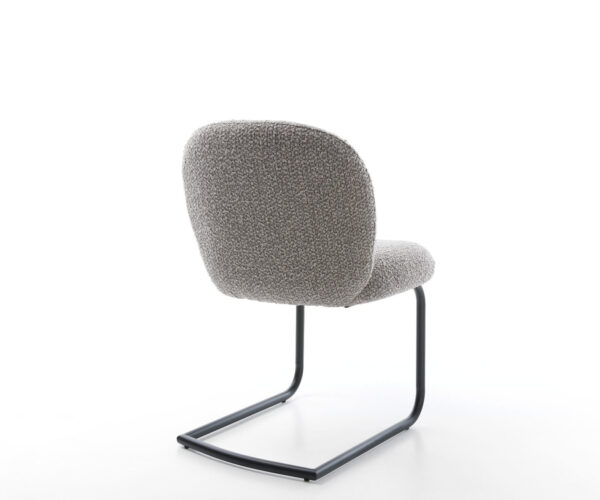 Jídelní židle Nube-Flex bouclé stříbrno-šedá konzolová podnož kulatá černá taštičkové pružiny - Image 5