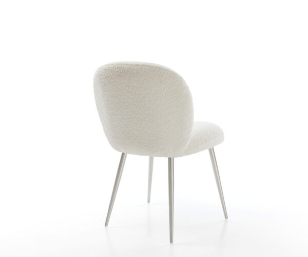 Jídelní židle Nube-Flex bouclé bílá podnož zúžená taštičkové pružiny - Image 5