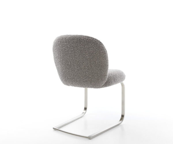 Jídelní židle Nube-Flex bouclé stříbrnošedá konzolová podnož plochá taštičkové pružiny - Image 5