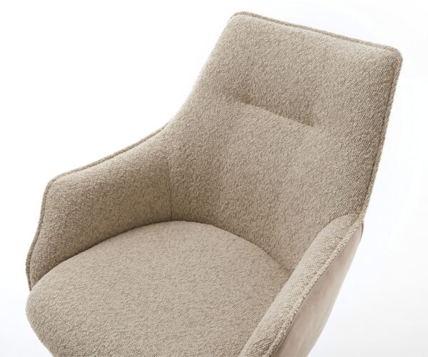 Jídelní židle Alja-Flex směs materiálů béžová tenká podnož černá taštičkové pružiny - Image 4