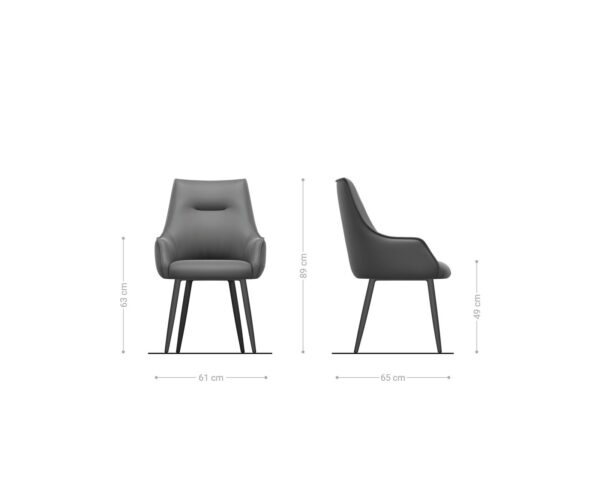 Jídelní židle Alja-Flex podnož zúžená kovová černá smíšené materiály taupe taštičkové pružiny - Image 6