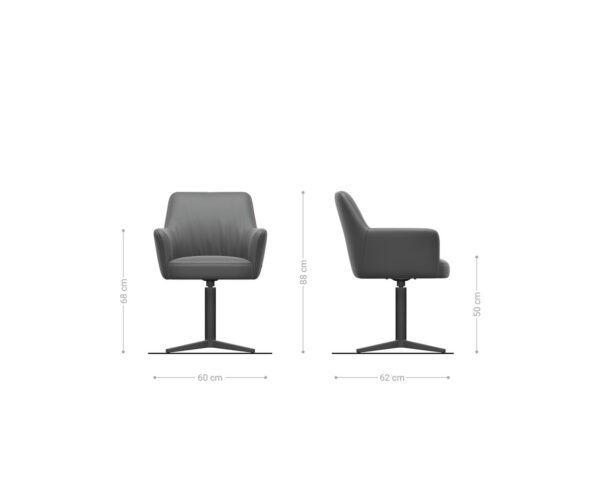 Jídelní židle Xana-Flex s područkami bouclé bílá podnož černá otočná o 360° taštičkové pružiny - Image 6