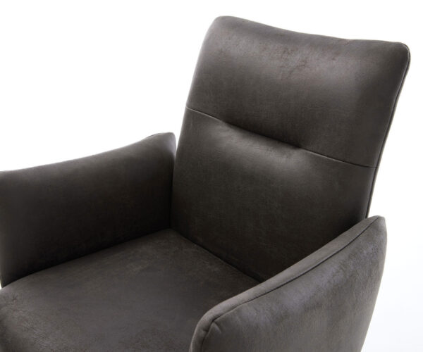 Jídelní židle Jova-Flex podnož zúžená nerezová ocel mikrovlákno antracit vintage taštičkové pružiny - Image 4