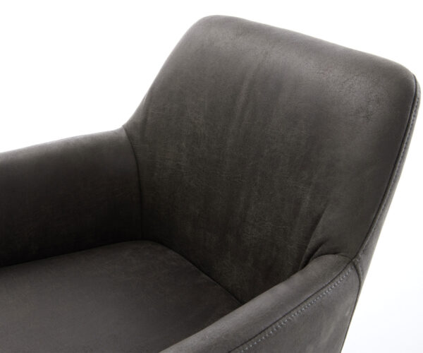 Otočná židle Xana-Flex s područkami křížová podnož zúžená nerezová ocel mikrovlákno antracit vintage 180° otočná taštičkové pružiny - Image 4