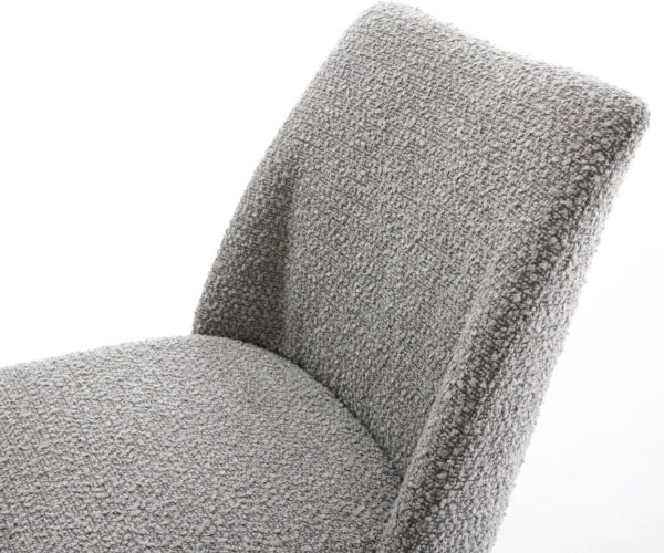 Jídelní židle Elso-Flex křížová podnož široká kov bouclé stříbrná šedá - Image 4