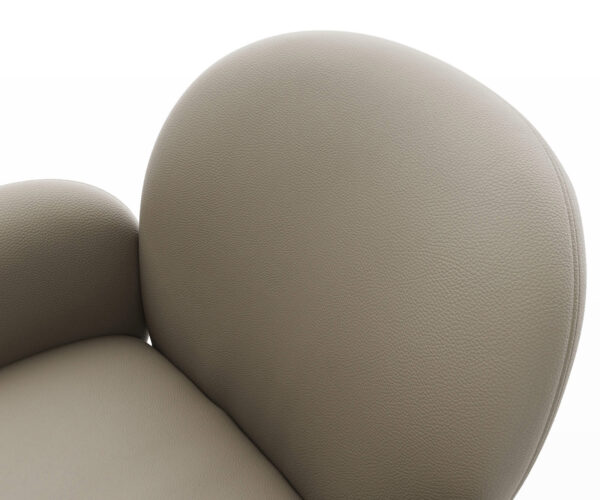 Otočná židle Nube-Flex s područkami křížová podnož zúžená kov černá pravá kůže taupe 180° otočná taštičkové pružiny - Image 4