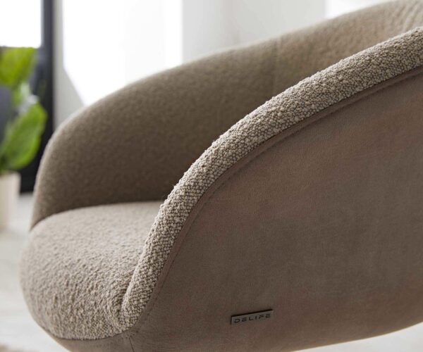 Otočná židle Vinka-Flex s područkami křížová podnož široká nerezová ocel smíšené materiály taupe 180° taštičkové pružiny - Image 4