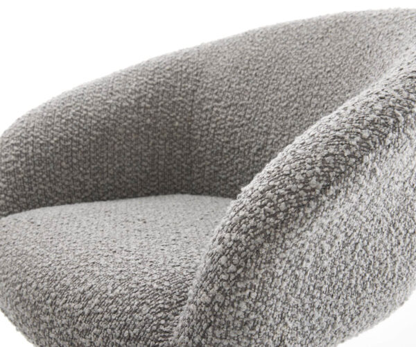 Jídelní židle Vinka-Flex s područkami křížová podnož široká kov bouclé stříbrná šedá - Image 4