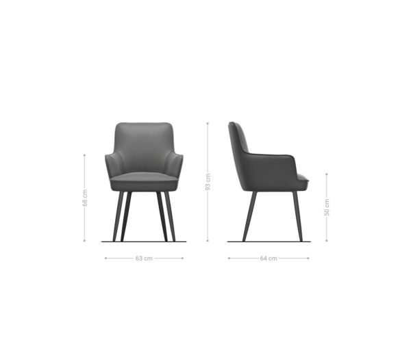 Jídelní židle Heira-Flex podnož zúžená kovová černá smíšené materiály taupe taštičkové pružiny - Image 6