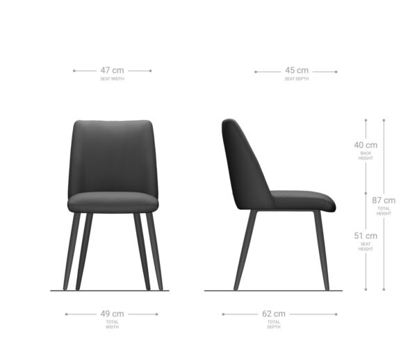 Jídelní židle Elso-Flex zúžená podnož kovová černá bouclé bílá - Image 7