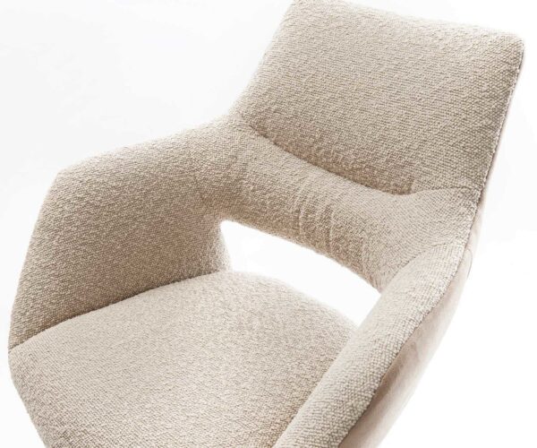 Barová židle Yago-Flex tenká podnož kovová černá smíšené materiály taupe taštičkové pružiny - Image 4
