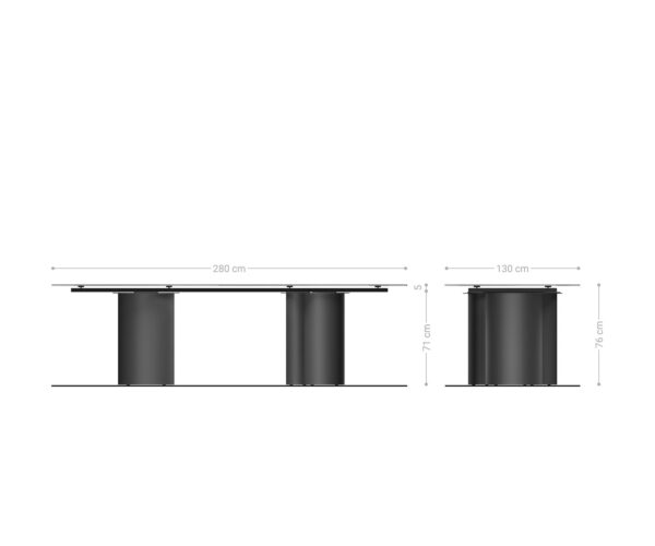 Jídelní stůl Edge Oval 280x130 keramický Minas Melange bílo-béžový Troa nerezová ocel grafitová - Image 9