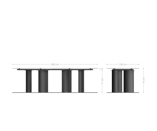 Jídelní stůl Edge Oval 280x130 keramický Minas Melange bílo-béžový Pilier nerezová ocel grafitová - Image 9