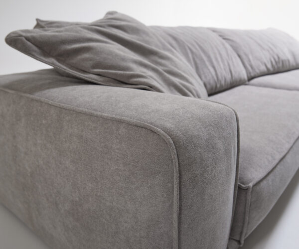 Velká pohovka Snoosh 400x150 cm strukturovaná látka měkká šedá rekamera pravá - Image 7