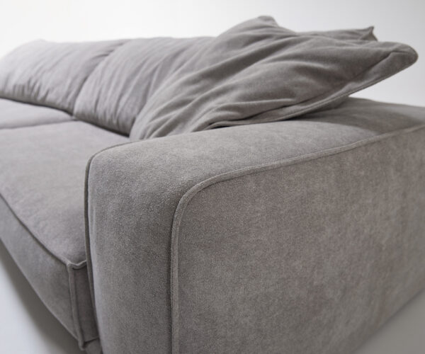Velká pohovka Snoosh 400x150 cm strukturovaná látka měkká šedá rekamera levá - Image 8