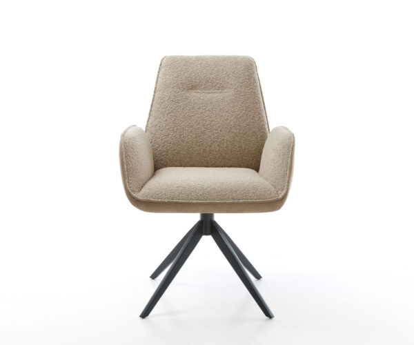 Otočná židle Zoa-Flex smíšené materiály taupe křížový rám široký černý otočný o 360? - Image 2