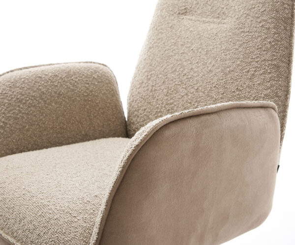 Otočná židle Zoa-Flex smíšené materiály taupe křížový rám široký černý otočný o 360? - Image 4