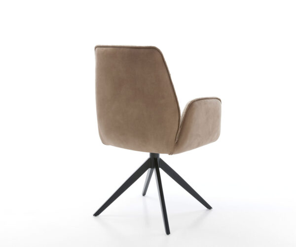 Otočná židle Zoa-Flex smíšené materiály taupe křížový rám široký černý otočný o 360? - Image 5