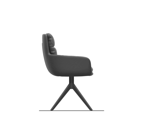 Jídelní židle Abelia-Flex s područkami mix materiálů béžová křížová podnož široká houpací nerezová ocel 360° otočná - Image 8
