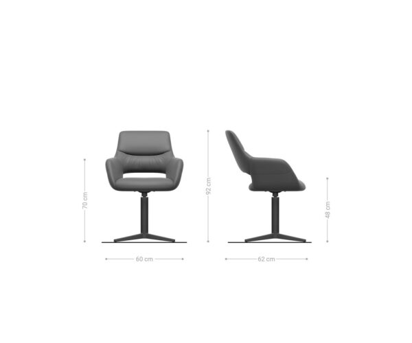 Jídelní židle Yago-Flex s područkami mix materiálů béžová podnož nerezová ocel 360° otočná - Image 6