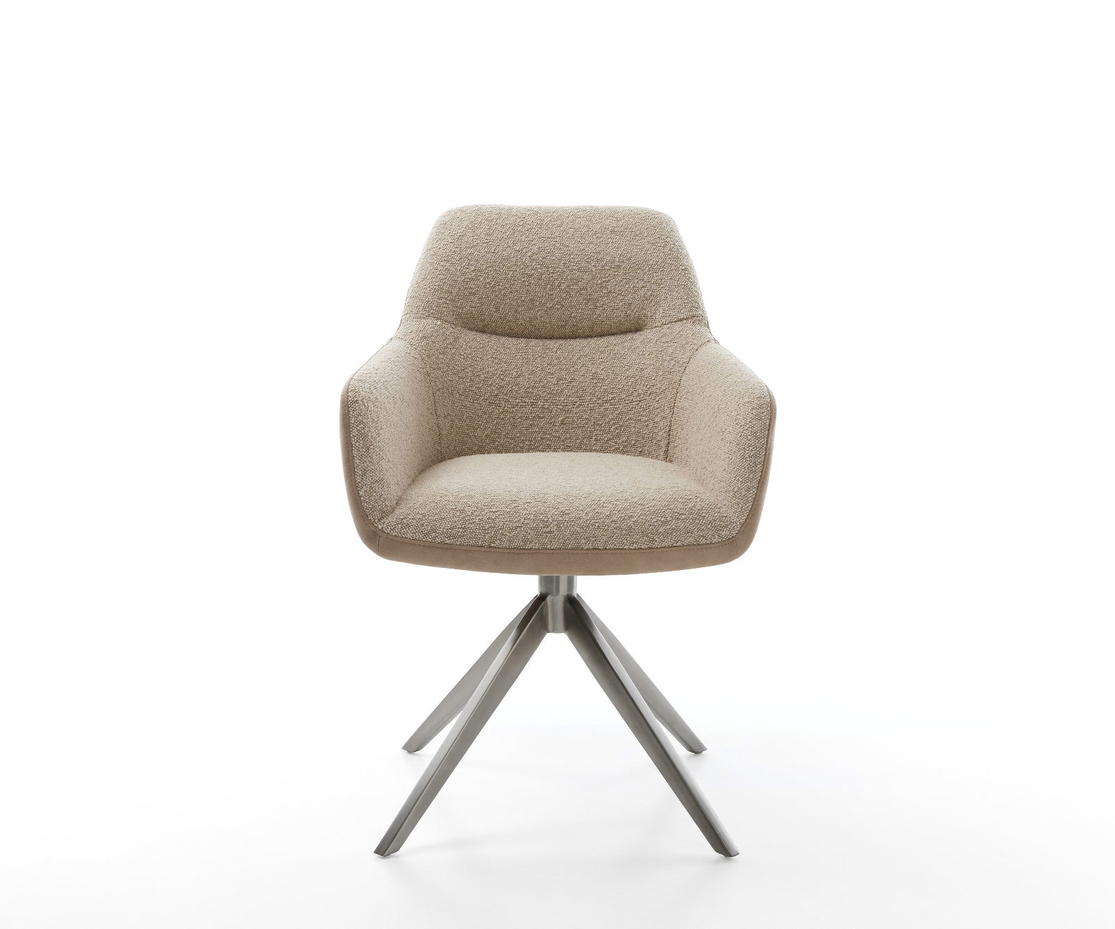 Jídelní židle Pejo-Flex materiálová kombinace tmavě béžová široká křížová podnož grafitová 360° otočná houpací funkce taštičkové pružiny - Obrázek 2