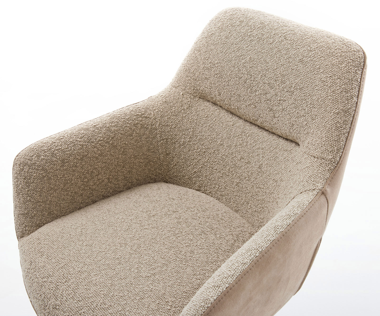 Jídelní židle Pejo-Flex materiálová kombinace tmavě béžová široká křížová podnož grafitová 360° otočná houpací funkce taštičkové pružiny - Obrázek 4