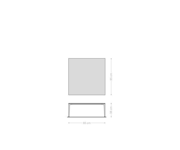 Konferenční stolek Levente 85x85 cm keramika Laminam®Emperador Extra Lucidato tmavě hnědá podnož nerezová ocel stříbrná - Image 8