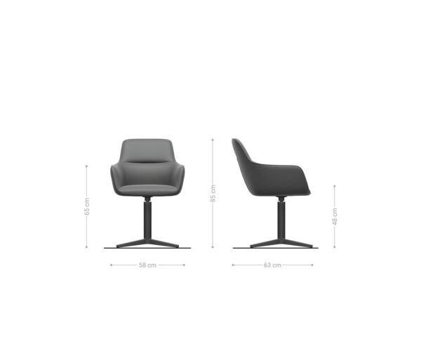 Jídelní židle Pejo-Flex mix materiálů černá podnož nerezová ocel 360° otočná - Image 6