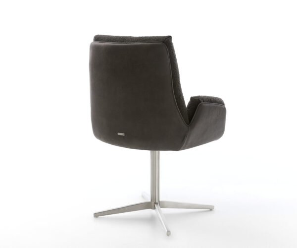 Jídelní židle Clea-Flex mix materiálů černá podnož nerezová ocel 360° otočná - Image 5